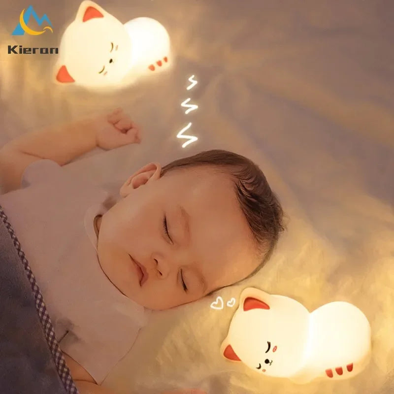 Luz de Presença Gatinho em Silicone Macio