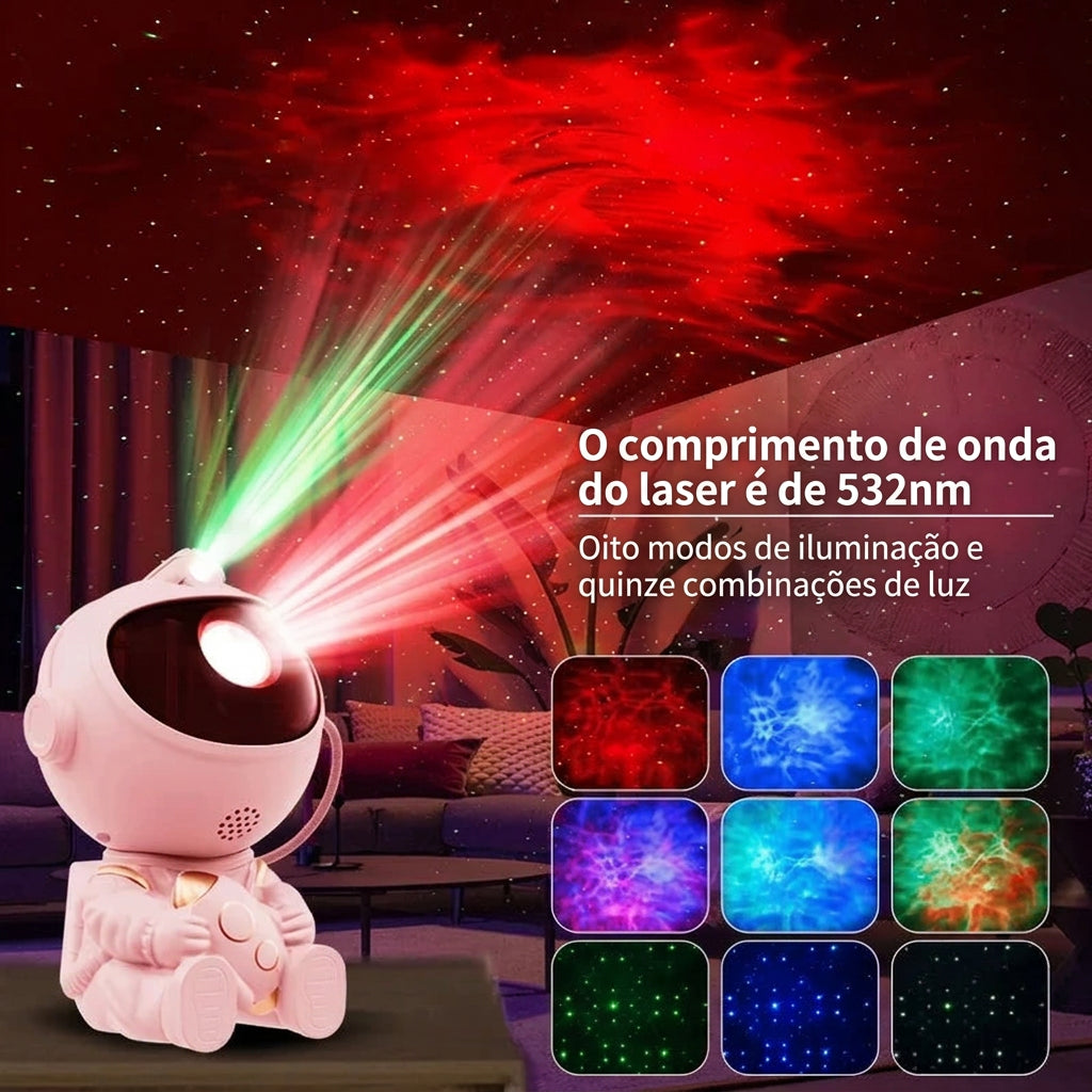 Projetor de Galáxia Astronauta LED - Luz de Estrelas Inteligente